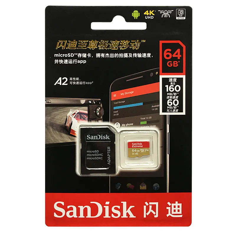 Карта памяти SanDisk U3 128 Гб 64 Гб SDXC Micro SD карта 32 Гб SDHC V30 U3 C10 официальная проверка Microsd для смартфонов/планшетов