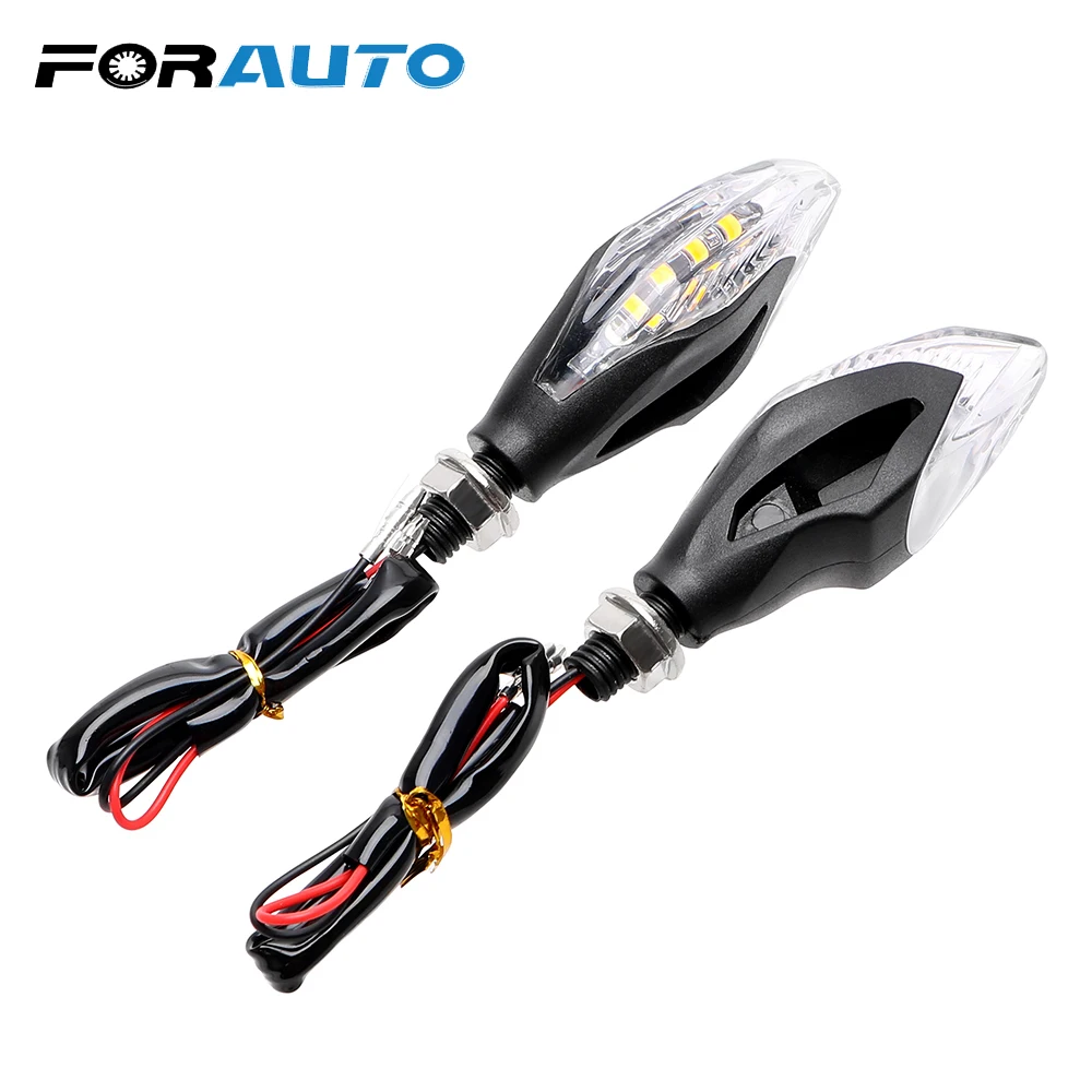 

FORAUTO 2pcs Motorcycle Turn Signal Indicators Light Decorative Lights 12V Modified Blinker Motorcycle Parts LED Direction Lamp