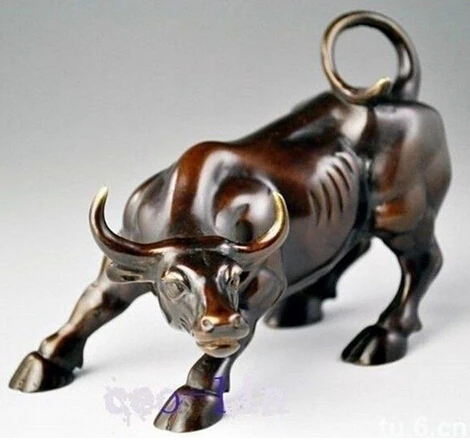 

Big Wall Street Bronze Fierce Bull OX Statue 8inch FREE SHIPPING