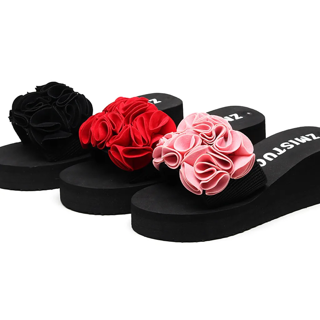 

Platform Sandals Women High Heel Zapatillas Summer Shoes Fashion Straped Slippers Beach Flip Flops Solid Slides Women 10