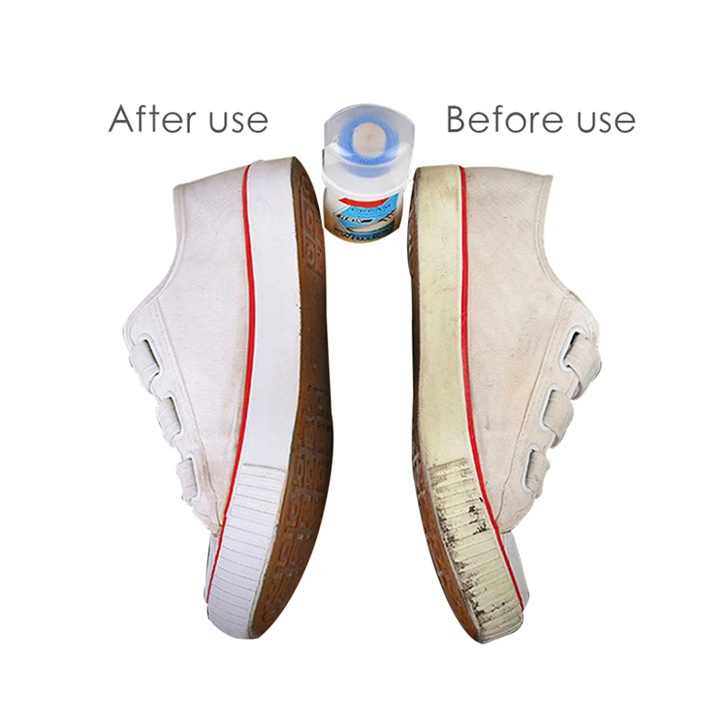 

Multi-functional White Shoe Refresh Cleaning Kit Portable Shoe Whitener with Sponge Brush No Washing Scrubbing Detergent 100ML