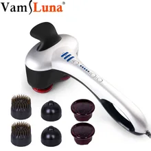 Подогрев ручной перкуссионный инфракрасный 3 узора 4 шестерни 2 массажные головки полярная регулировка скорости ролик Электрический Дельфин-массажер