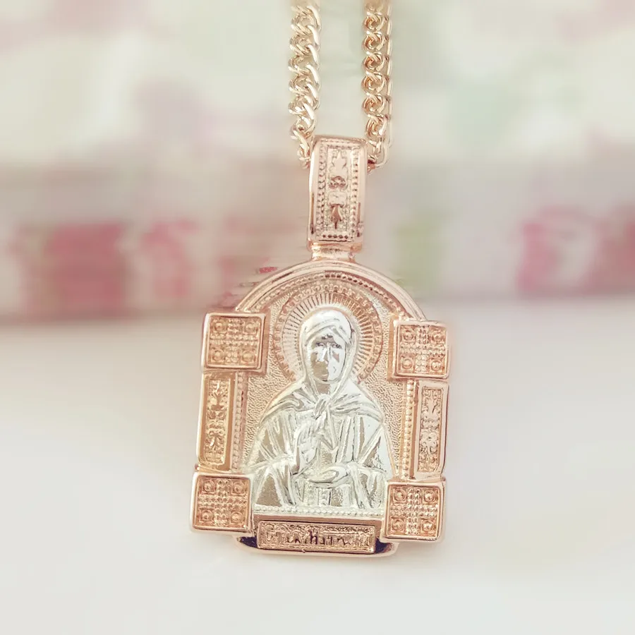 

Orthodox Pendants Religious Pendant Women Men Jewelry 585 Gold Color Fashion New Necklace Pendants