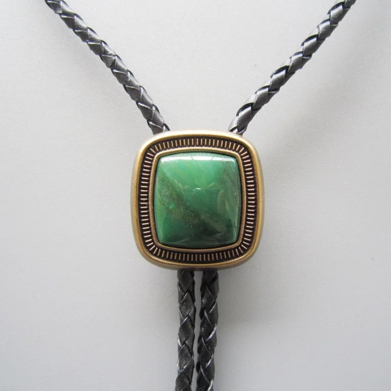 collier-vintage-en-or-plaque-artisanat-nature-za-greenstone-bolo-cravate-de-cou