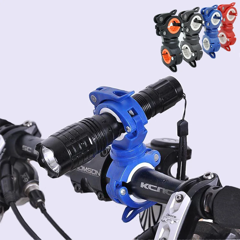 

360 Degree Rotation Cycling Bike Bicycle Flashlight Torch Mount LED Head Front Light Holder Clip Bicycle Accessories