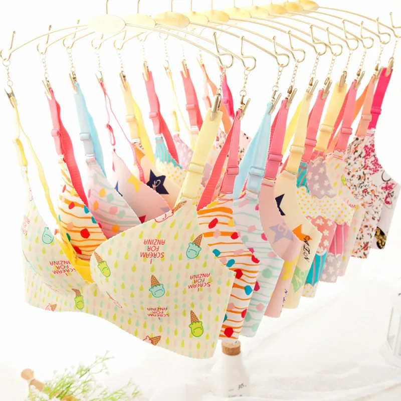 Hot sale Intimates brand vintage Print bra push up Girls bra young girl underwear lingerie cotton brassiere 70 75 80 85