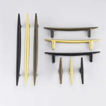 

New solid pure copper Nordic clear new modern light luxury wardrobe door drawer long handle copper