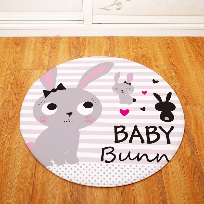 High Quality Rabbit Carpets Round Rugs Living Room Doormat Cartoon Carpets Door Floor Mat for Bedroom Fornasetti Carpet