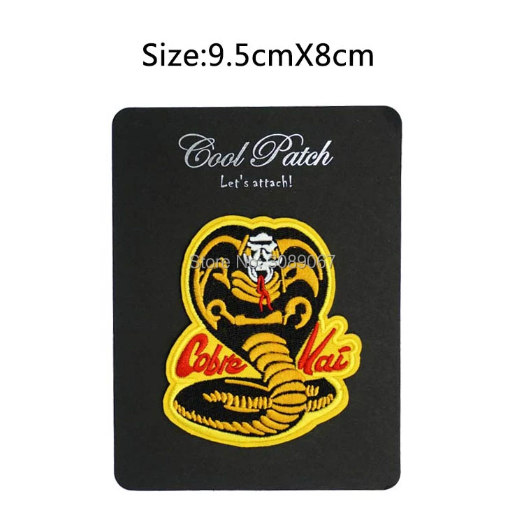 3 75 空手子供映画cobre会ヘビパッチテレビ映画フィルムシリーズ刺繍アイアンで縫うバッジ転送フックループ Embroidered Iron Iron Onembroidered Iron On Aliexpress