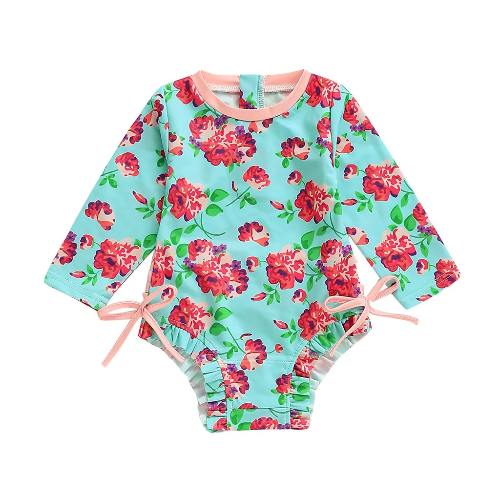 Летний купальный костюм, Детский комбинезон для маленьких девочек, комплект бикини, купальный костюм, одежда для купания, пляжная одежда для купания - Цвет: 24 Months