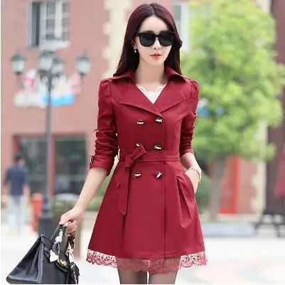 Aliexpress.com : Buy New Spring Autumn Lace Windbreaker Coat Korean ...