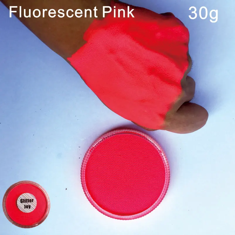 Флуоресцентный розовый цвет 30 г/шт. флуоресцентный Ультрафиолетовый Неон краска для тела пигмент в косметическом инструменте - Цвет: Fluorescent Pink