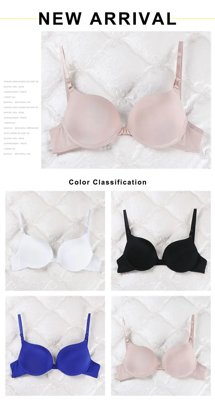 underwire bra sexy bra push up lingerie plus size women underwear ABC cup solid color lenceria front button bralett seamless brasier mujer strapless push up bra