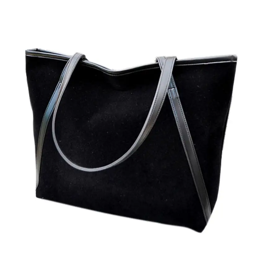 

Handbag Women Solid Color Leather Zipper Large Capacity Shoulder Bag Girl Simple Casual Tote Bolsa Feminina De Ombro #7112