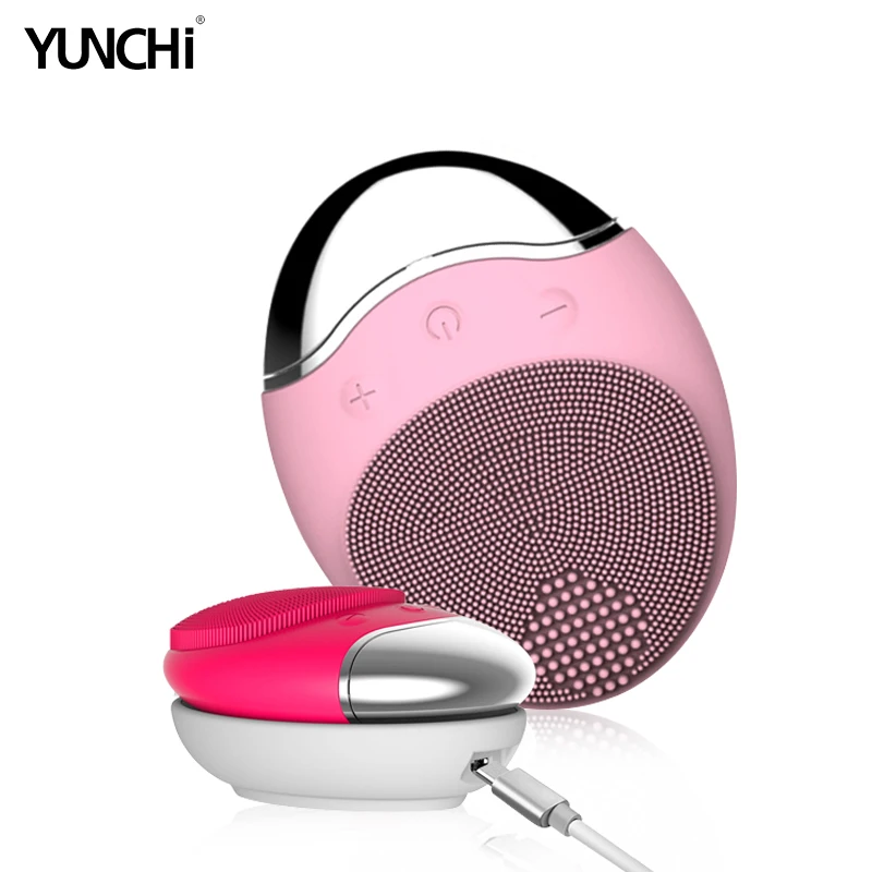 

Electric Sonic Facial Cleaning Brush Deep Clean Face Blackhead Acne Makeup Residue Removal USB Rechagrgeable Silicone Face Brush