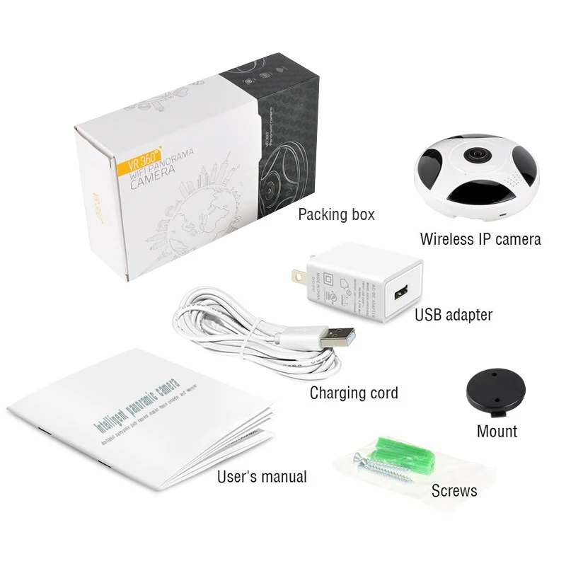 HD 3MP/1080P панорамная VR IP камера 360 градусов рыбий глаз широкоугольная wi fi