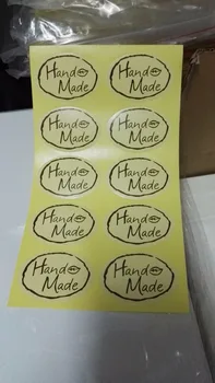 

50*35mm OVAL BEIGE COLOR HAMDMADE sticker diy craft/cake/ornaments/chocolate sticker 200pcs per sell