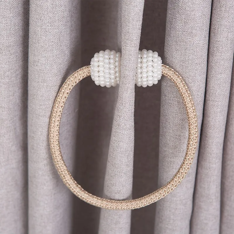 

New silver Magnetic Pearl Ball Curtain Tiebacks Tie Backs Holdbacks Buckle Clips Accessory Curtain Tieback