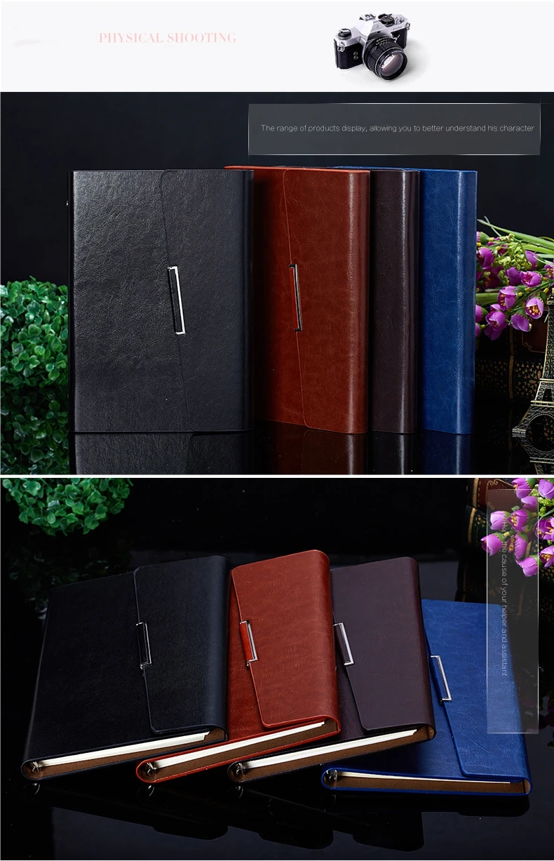 Трехслойный блокнот с кожаной обложкой из искусственной кожи A5, B5 блокнот с вкладышами канцелярские книги коммерческий блокнот