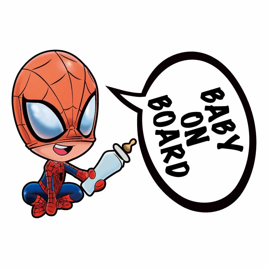 Super Hero Car Body Stickers Creative Funny Vinyl High Quality Decals Decorative Cartoon Quote Baby On Board  Sticker Accessorie (2)