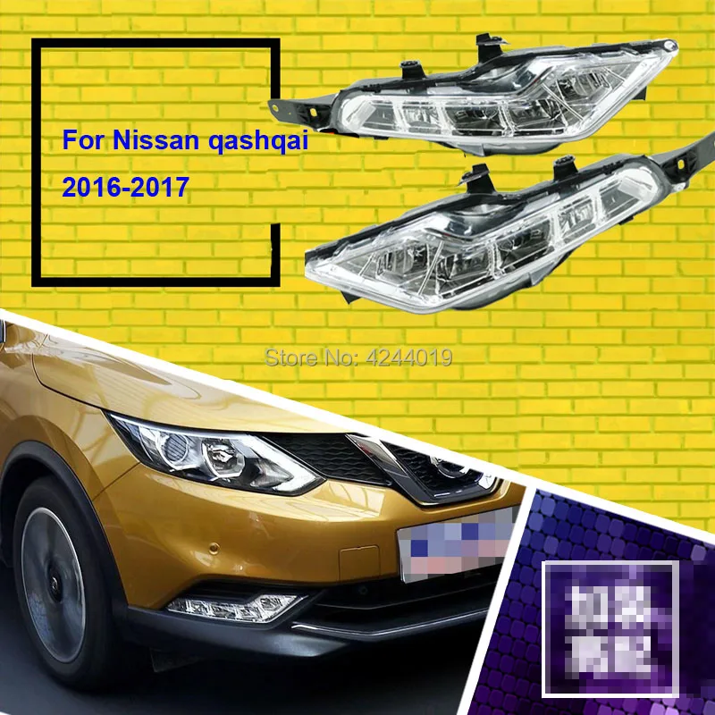 smRKE Car Light Fog Lights Daytime Running LED Bar For 2016-2017 Nissan Qashqai |