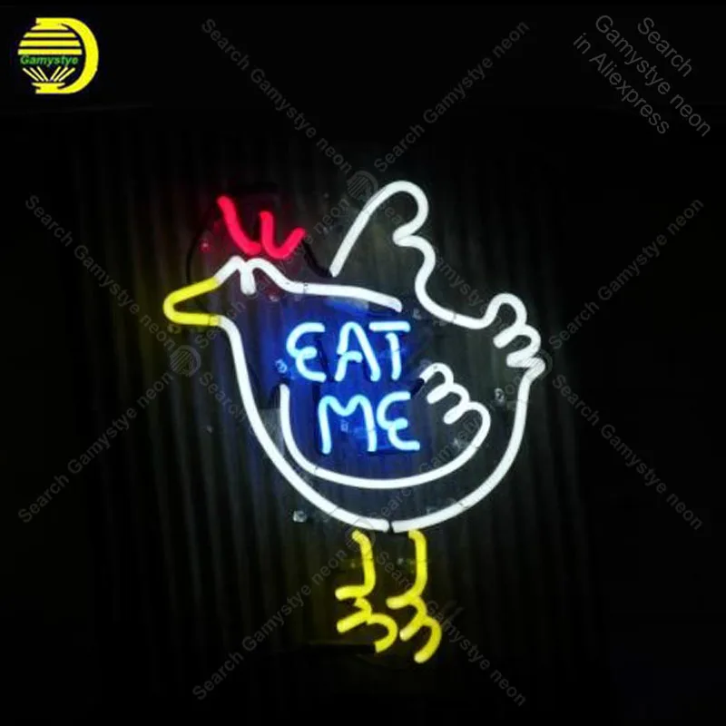 Неоновая вывеска для организаций и магазинов с птицами неоновые знаки Eat Me Стекло