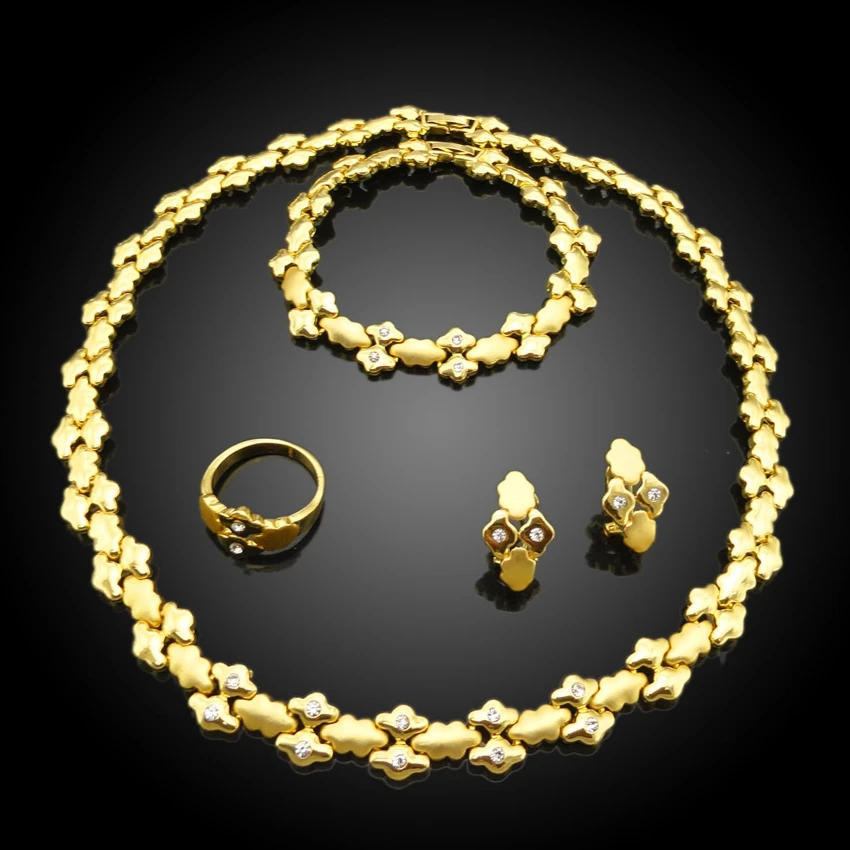 Simple Fashion 24K Gold Color Plated Jewelry Classic Jewelry Sets