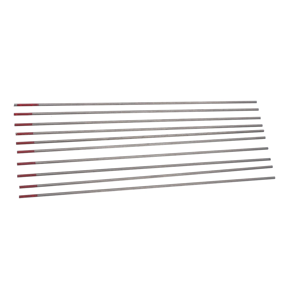 10Pcs TIG Welding Tungsten Electrodes Rod  Good Conductivity 2% Thoriated 1.6x150mm WT20 Red For Welding Carbon Steel Mayitr