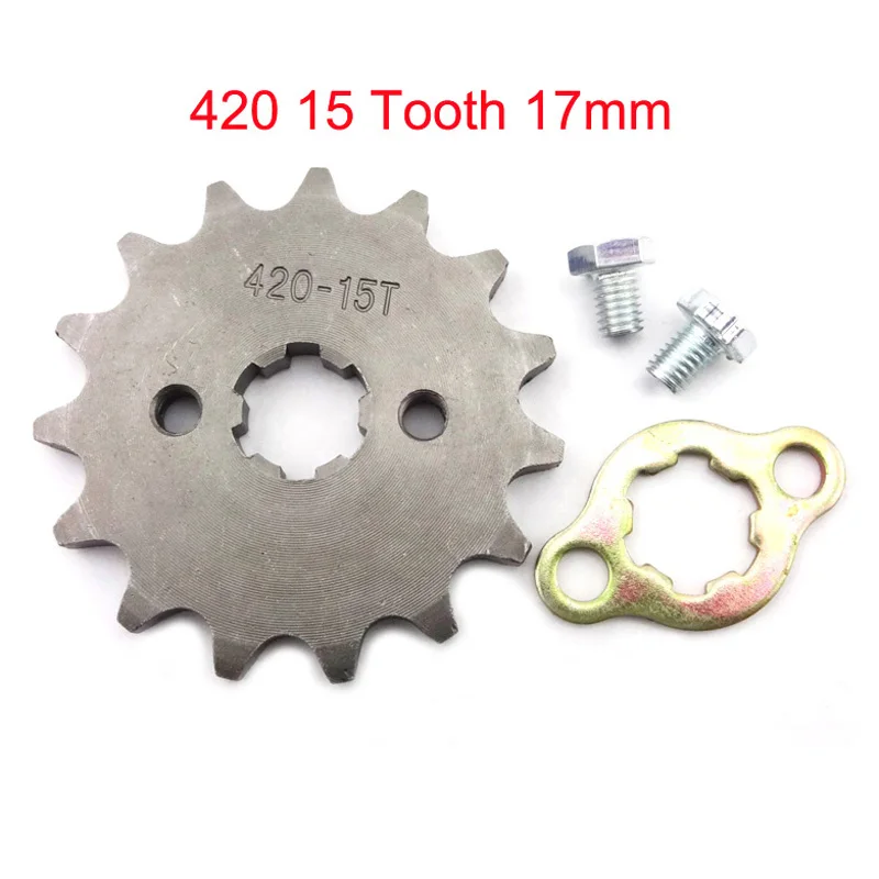 420 15T Tooth 17mm Front Engine Sprocket For 50 90 110 125 140cc 150cc Orion SDG Dirt Pit Bike ATV Quad Go Kart Moped Scooter