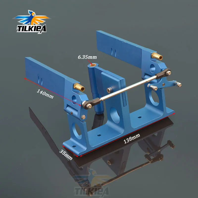 

Blue CNC Aluminum Dual Water Rudder with Strut 140mm For 1/4' (6.35mm) Shaft RC Boat Gas O Boat