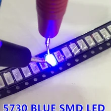 500 шт. 5730/5630 SMD Синий светодиодный светоизлучающий диод, smd-светодиод 5730 синий крепящийся на поверхности светодиодный 460-470NM 3,0-3,6 V Ультра яркий светодиодный