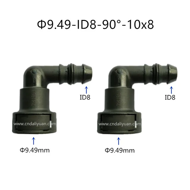 9.49mm ID8 90 degree 5/16 SAE fuel pipe fittings auto plastic Fuel line