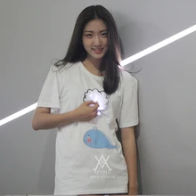 Новые модные летняя футболка женская хлопковая Удобная футболка женская одежда световой Футболка LED одежда mvns-t0005