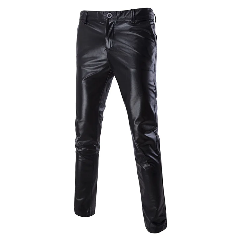 New Fashion Men's Shiny Pants Hip Hop Straight Casual Trousers Metallic Gold Sliver Black Pants For Nightclub Stage Singer   (4)