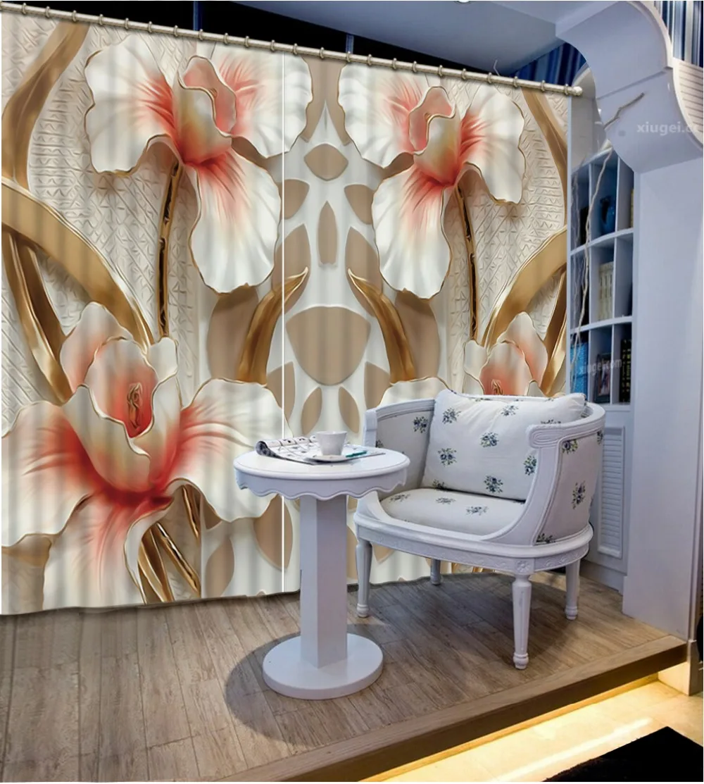 

Fashion 3d curtains 3d fashion flower 3D Window Curtains For Bedding room Home Decoration