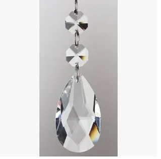 

2pcs/Lot 50mm Crystal Prism Pendant With 14mm Octagon Beads Crystal Glass Chandelier Pendant Free Shipping
