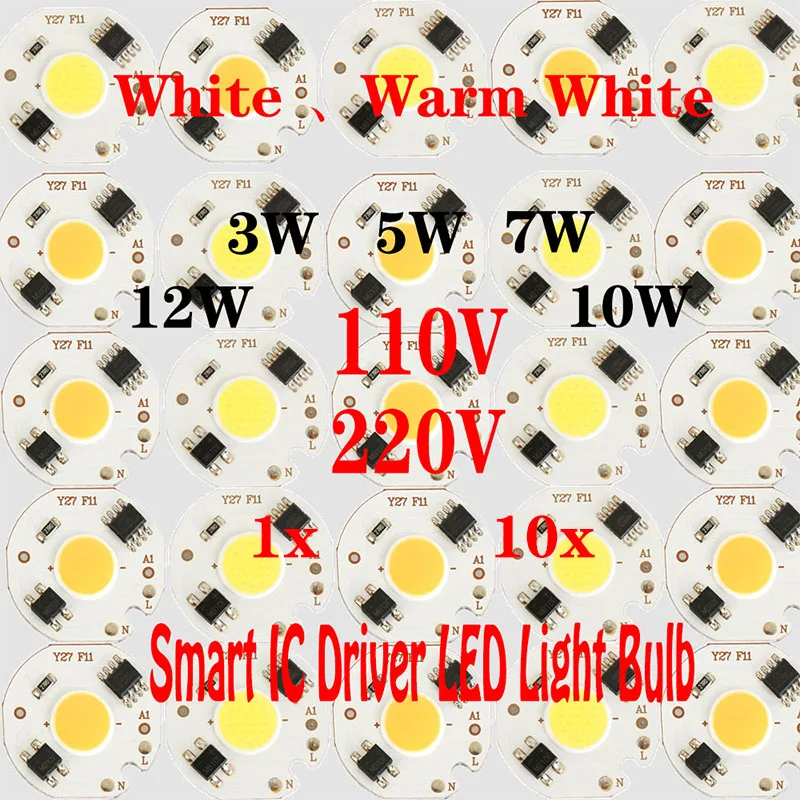 

1/10pcs Smart IC Driver Direct Power Chip 3W 5W 7W 12W 10W for Spotlight LED Globe white/warm white for Floodlight for DIY