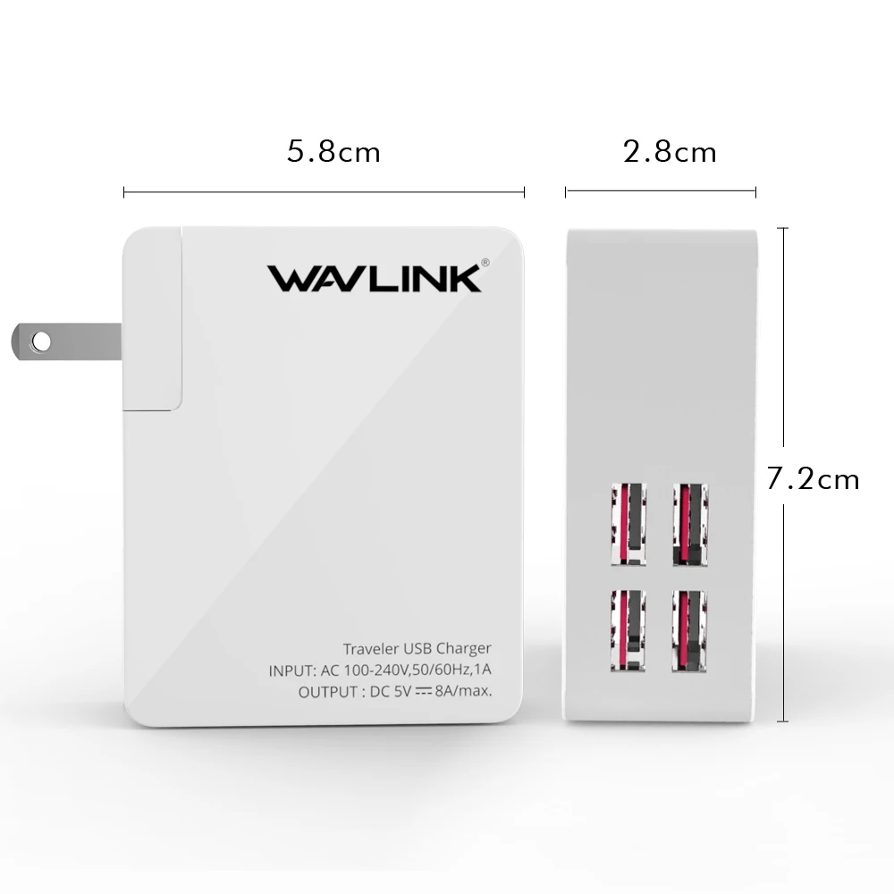 Wavlink 4 ميناء usb شاحن 4in1 المحمولة السفر usb الجدار شاحن محول الهاتف المحمول شاحن الاتحاد الأوروبي/الأمريكي/uk/au التوصيل آيفون سامسونج