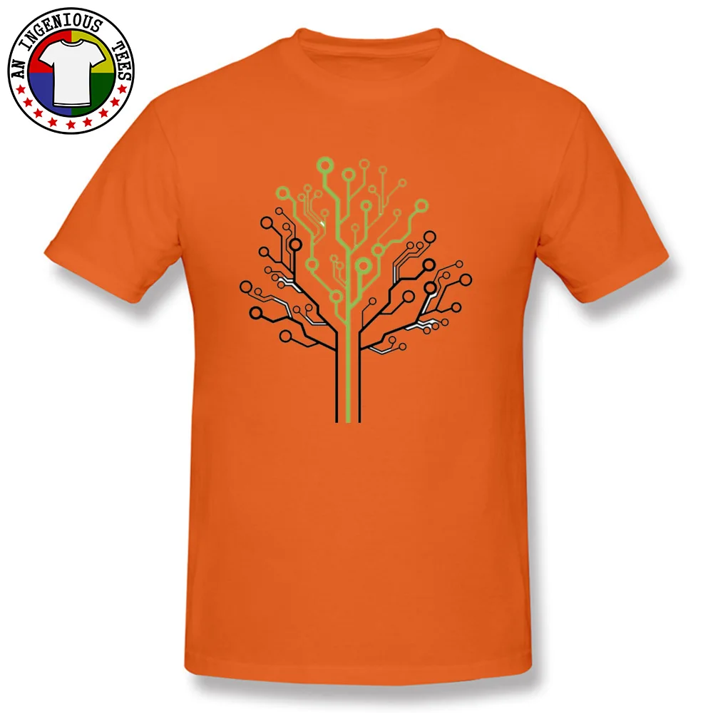Graphic Men Tops Tees Circuit Tree Services Summer T-shirts 100% Cotton Short Sleeve Family Tee-Shirts Round Neck Circuit Tree Services orange