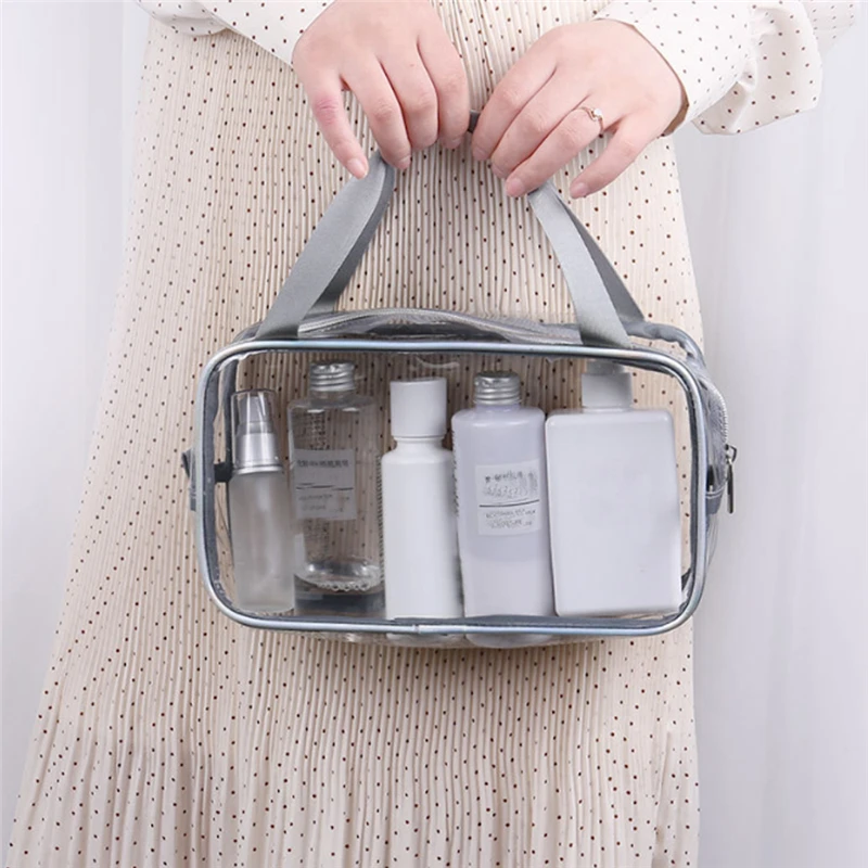 

Simple Fashion Cosmetic Bag Portable Transparent Travel Cosmetics Bag Transparent Perspective