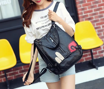 

Fashion women girl cute pu leather backpack simple campus student school bag backpack f25998aq