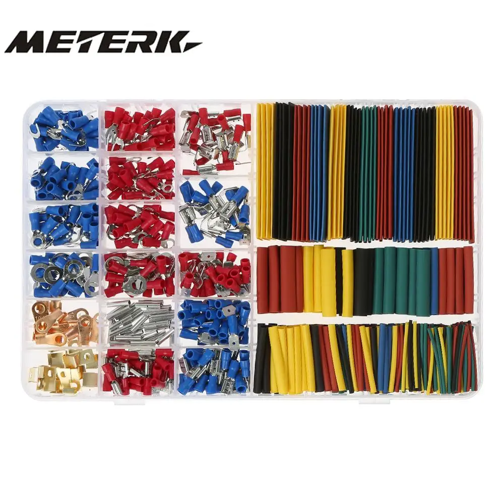 

678PCS Car Cable Wire Electrical Set -350PCS Terminals Connectors +328PCS 2:1 Shrinkable Tube Halogen-Free Heat Shrink Tube +Box