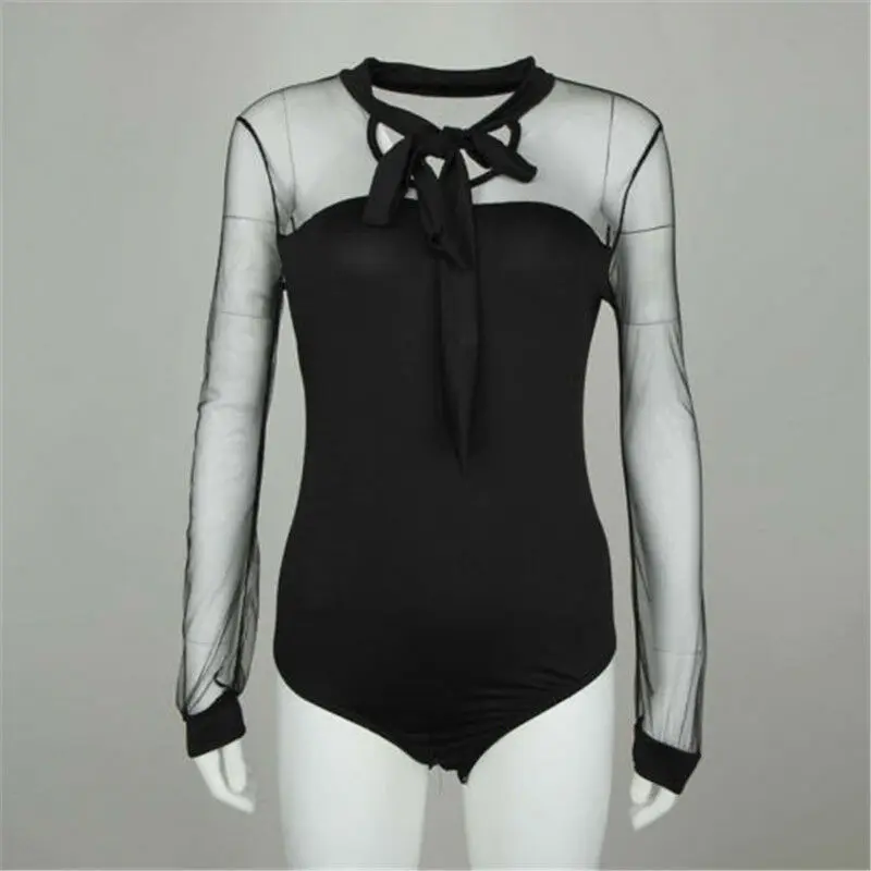  Women Long Sleeve Bodysuit Stretch Ladies Leotard Body Tops Tshirt Jumpsuit New