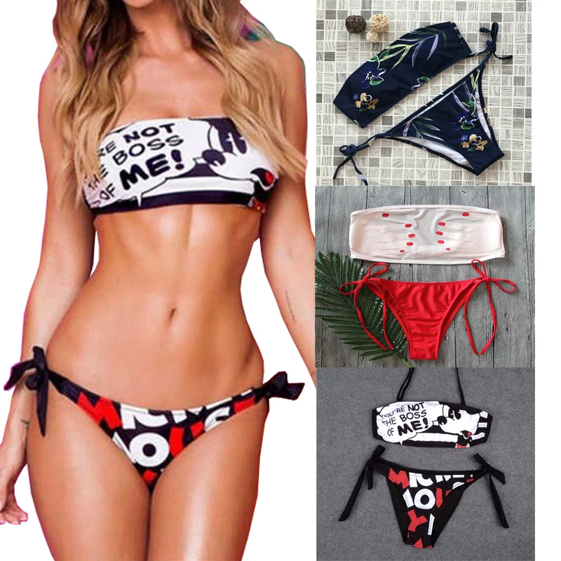 

Bikini 2019 Women Swimsuit Push Up Sewn Cartoon Pineapple Brazilian Bikini Set Bathing Suit Plus Size Swimwear Biquini