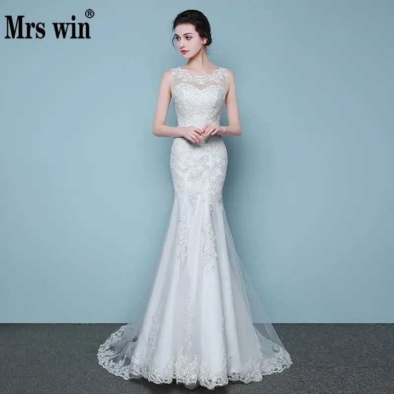 

Elegant And Conservative Beautiful Lace Mermaid Wedding Dress 2018 Simple Cheap Vestidos De Noiva Robe De Mariage Bridal Dress