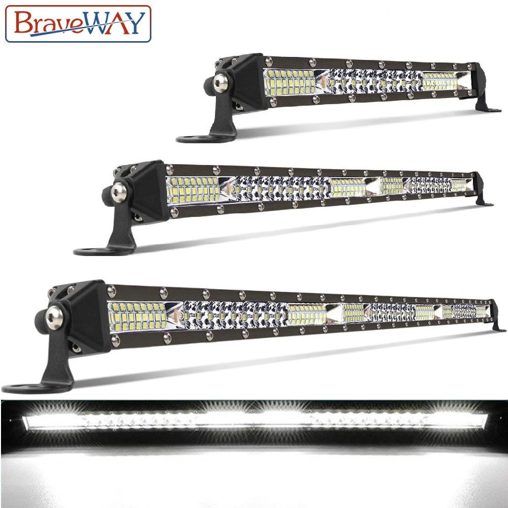 

BraveWay 10'' 20'' 30'' Inch LED Bar LED Light Bar for Car Tractor Boat OffRoad Off Road 4WD 4x4 Truck SUV ATV Driving 12V 24V