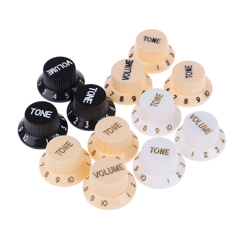 3Pcs/set Plastic Guitars Strat Knob 1 Volume 2 Tone Control Knobs For