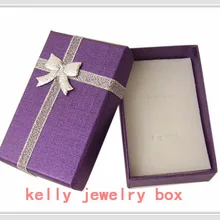 48 шт./партия фиолетовые коробки для ювелирных подарков бумажные красочные украшение с бантом наборы дисплей упаковка подарочная коробка 5x8x2,5 см