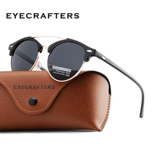 Модные мужские Клубные круглые солнцезащитные очки, поляризационные, женские, фирменный дизайн, Полароид, двойной мост, солнцезащитные очки Oculos de sol