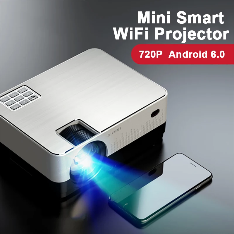 

LUXCINE Android 6.0 Portable Smart WiFi LED LCD Projector HQ4